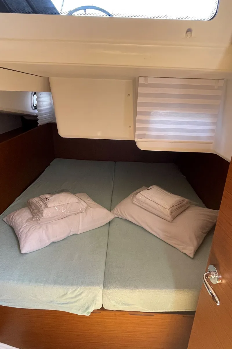 Cabin on Ecstasea, a Jeanneau Sun Odyssey 440 sailboat at Municipal Unit of Lefkada, Greece