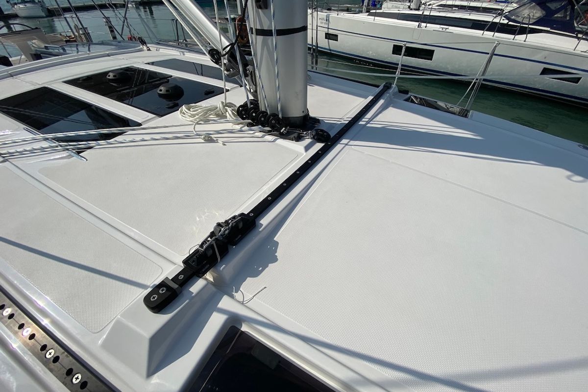 Lady Andaman, a Bavaria C46 sailboat at Mai Khao, Thailand