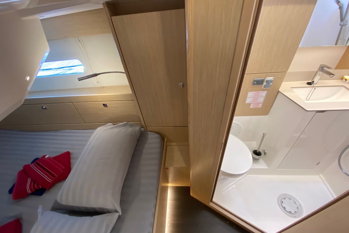 Cabin on Lady Andaman, a Bavaria C46 sailboat at Mai Khao, Thailand