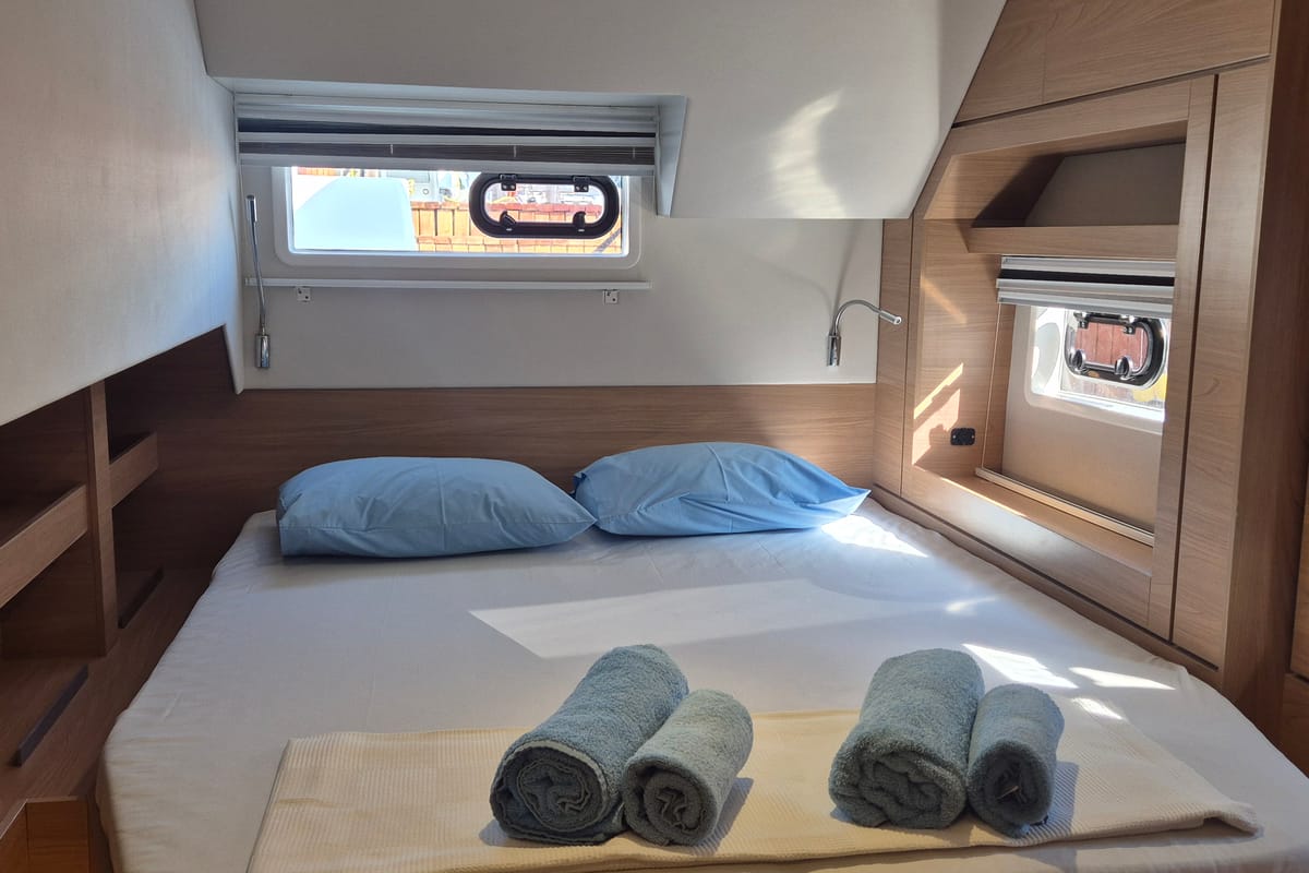 Cabin on Royal Salute, a Bali 4.6 catamaran at Fethiye, Turkey