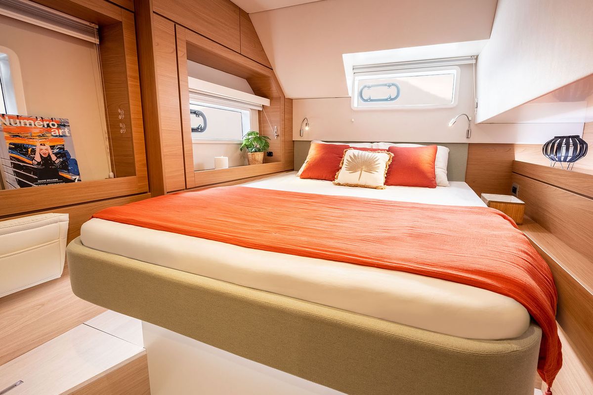 Cabin on Noni, a Bali 4.6 catamaran at Lavreotiki Municipal Unit, Greece