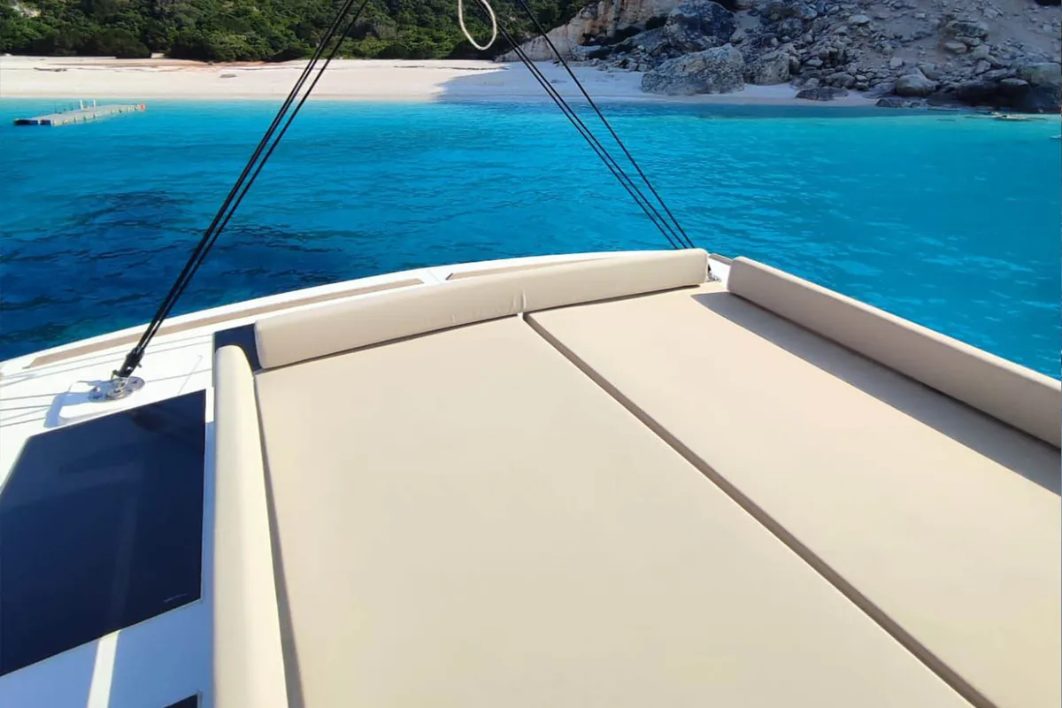 Deck of Noni, a Bali 4.6 catamaran at Lavreotiki Municipal Unit, Greece