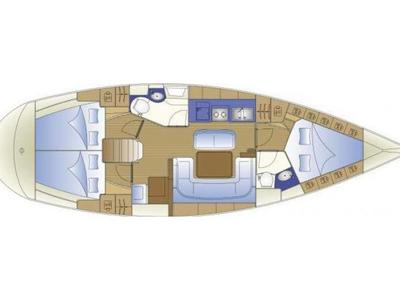 Floor plan of Arloup, a Bavaria Cruiser 40 sailboat at Port Navalo, France