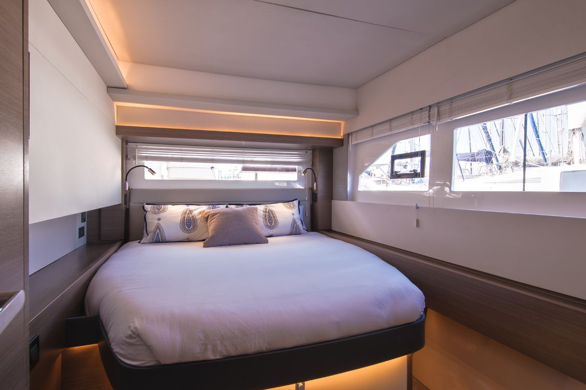 Cabin on Leopard 53 PC Club, a Leopard 53 PC catamaran at Central Abaco, Bahamas