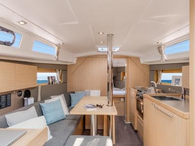 Salon of Gaston, a Beneteau Oceanis 35 sailboat at Split, Croatia