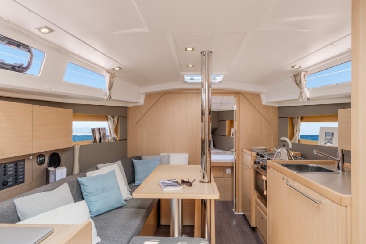 Salon of Gaston, a Beneteau Oceanis 35 sailboat at Split, Croatia