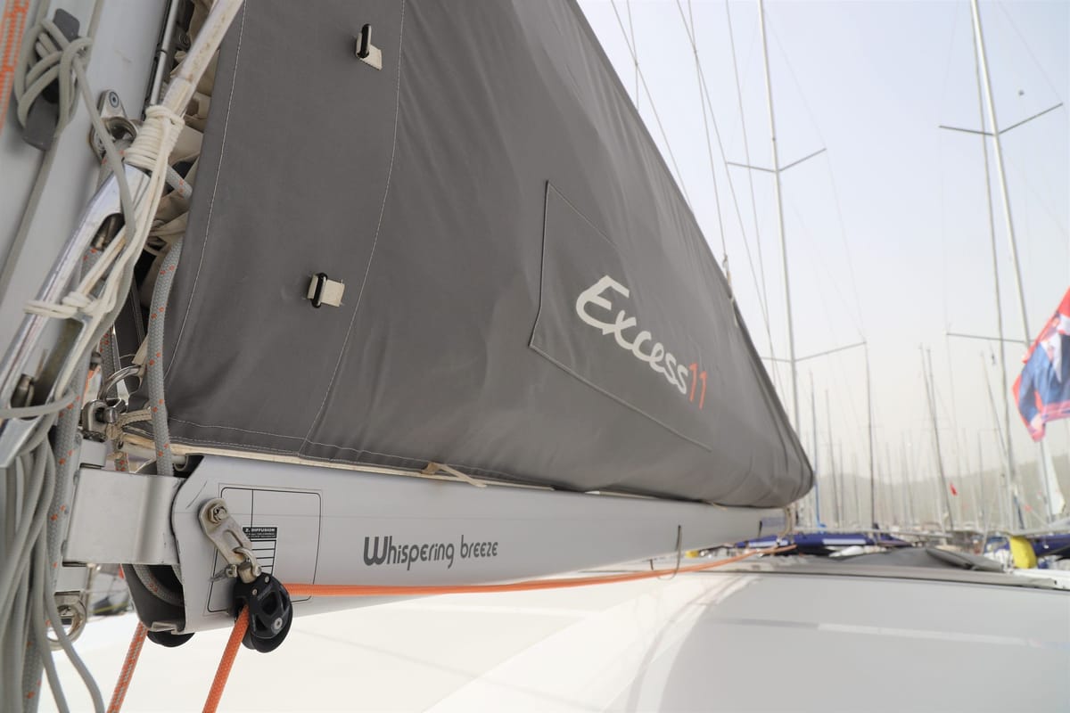 Whispering Breeze, a Excess 11 catamaran at Fethiye, Turkey