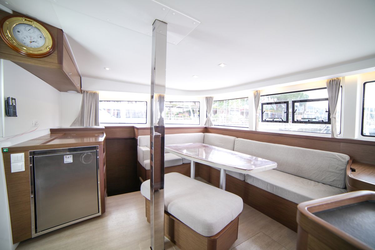 Salon of Sail Adasu, a Lagoon 42 catamaran at Fethiye, Turkey
