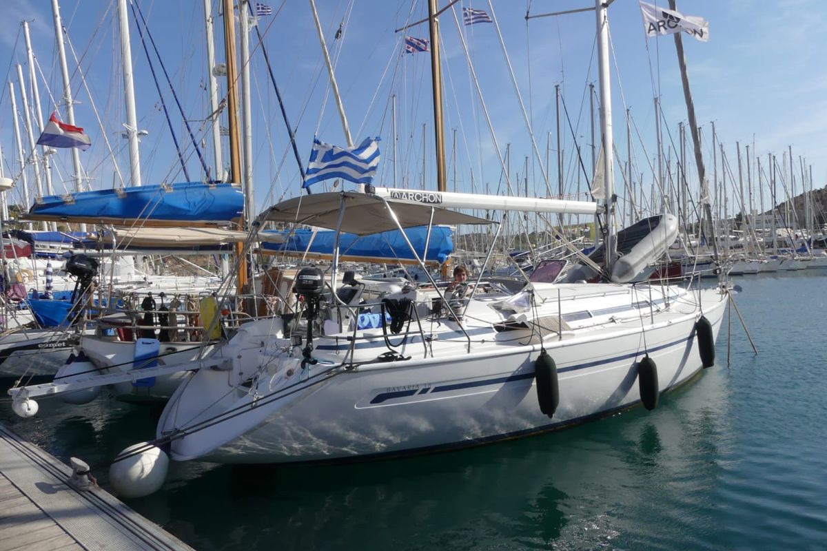 Exterior view of Classic, a Bavaria 38 sailboat at Volos Municipality, Greece