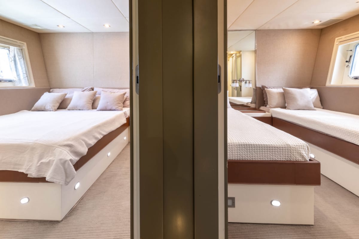Cabin on Stealth One, a Gulet Mangusta 80 yacht at Cannes, France