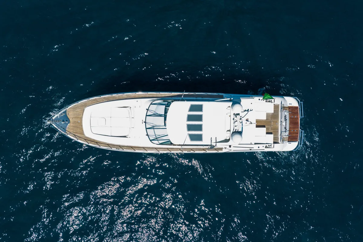 Exterior view of Stealth One, a Gulet Mangusta 80 yacht at Cannes, France