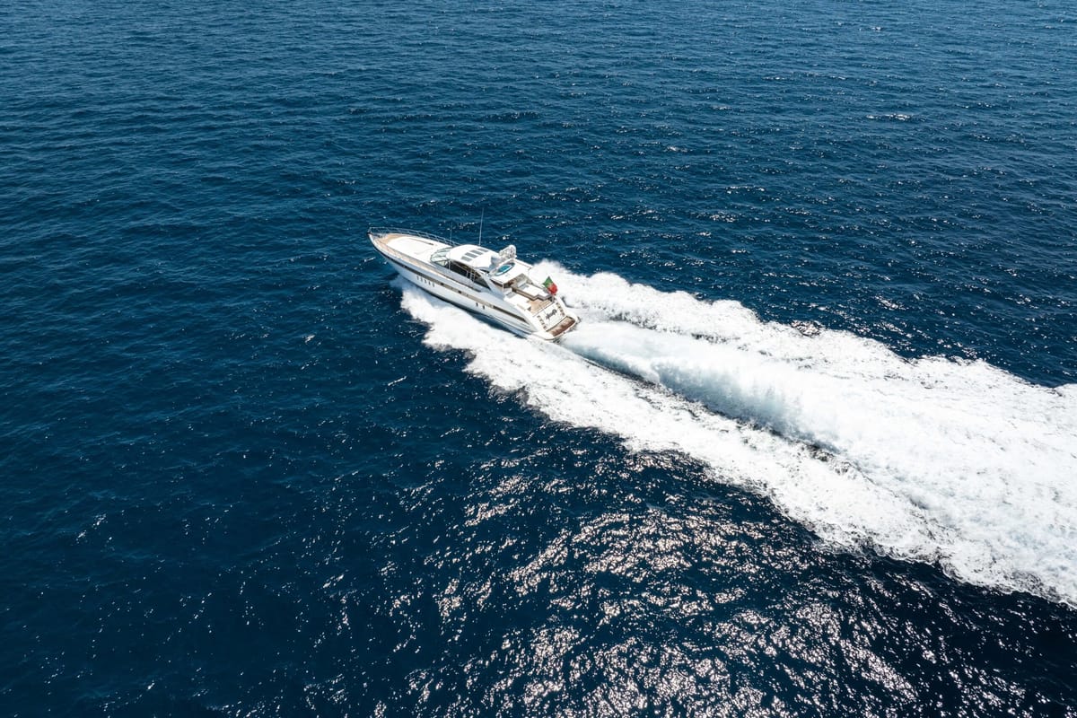 Exterior view of Stealth One, a Gulet Mangusta 80 yacht at Cannes, France