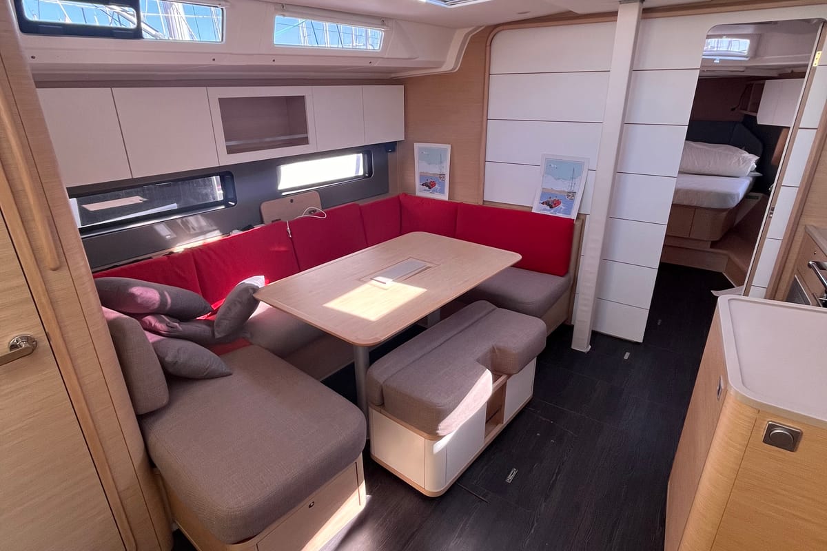 Salon of Poup, a Dufour 41 sailboat at Marseille, France