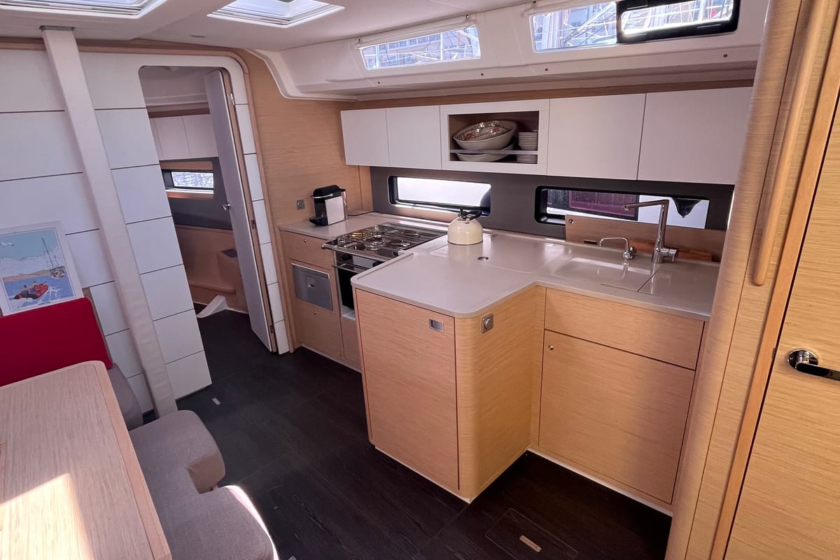 Galley of Poup, a Dufour 41 sailboat at Marseille, France