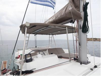 Cockpit of Viewfinder, a Bali 4.1 catamaran at Ribishi, Saint Vincent and the Grenadines
