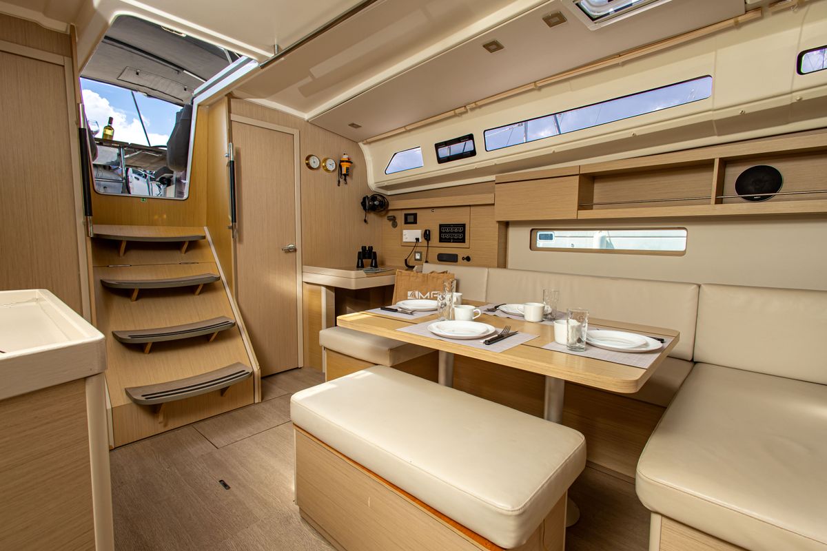 Salon of Fots, a Beneteau Oceanis 40.1 sailboat at Municipal Unit of Palairos, Greece