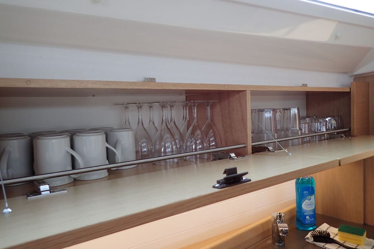 Galley of Rama, a Bavaria Cruiser 46 sailboat at Fethiye, Turkey