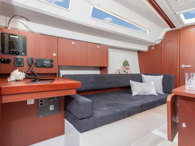 Salon of Waldi, a Hanse Yachts Hanse 315 sailboat at Altefähr, Germany