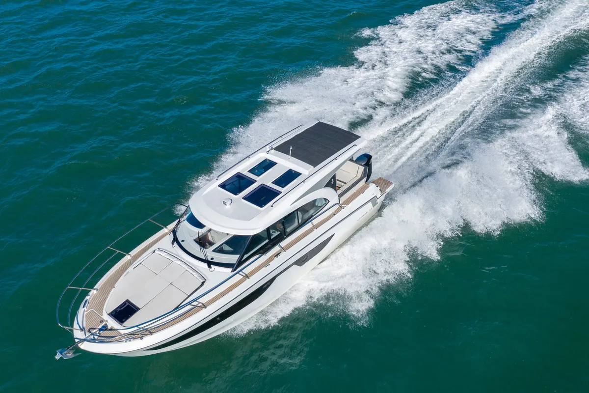 Exterior view of ELA, a Beneteau Antares 11 OB motorboat at Grad Pula, Croatia