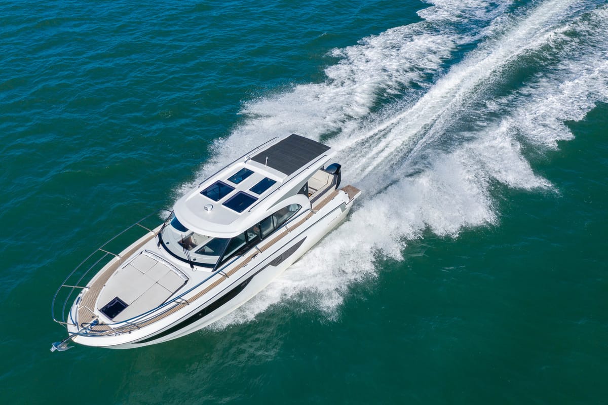 Exterior view of ELA, a Beneteau Antares 11 OB motorboat at Grad Pula, Croatia