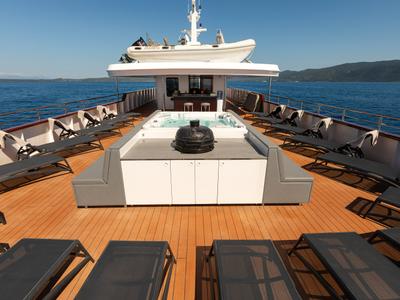 Deck of Yolo, a Gulet Motoryacht yacht at Split, Croatia