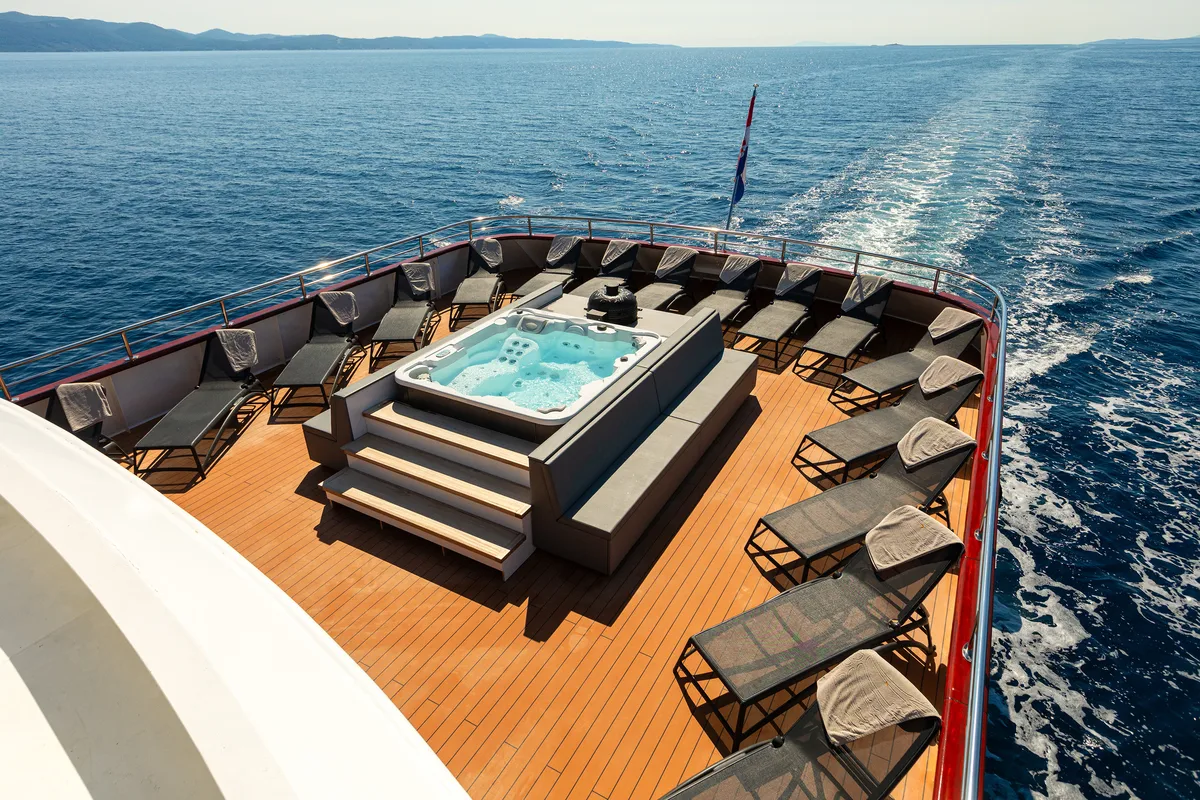 Deck of Yolo, a Gulet Motoryacht yacht at Split, Croatia