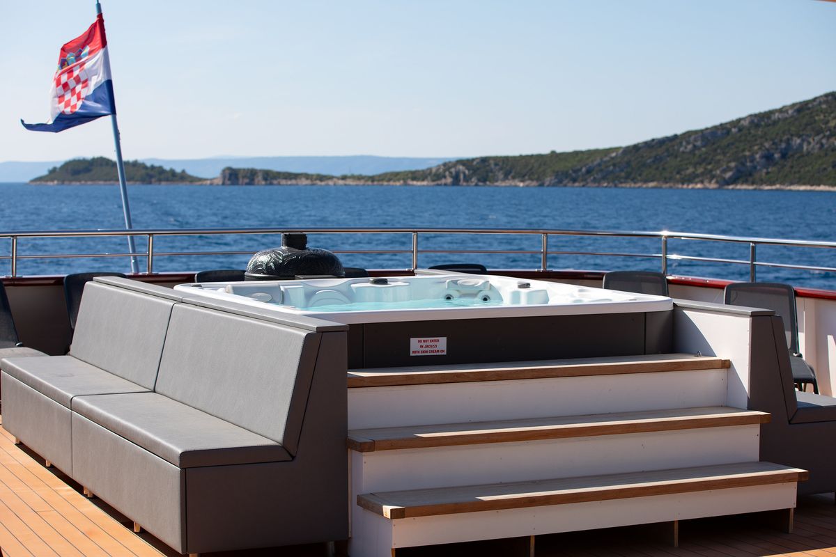Deck of Yolo, a Gulet Motoryacht yacht at Split, Croatia