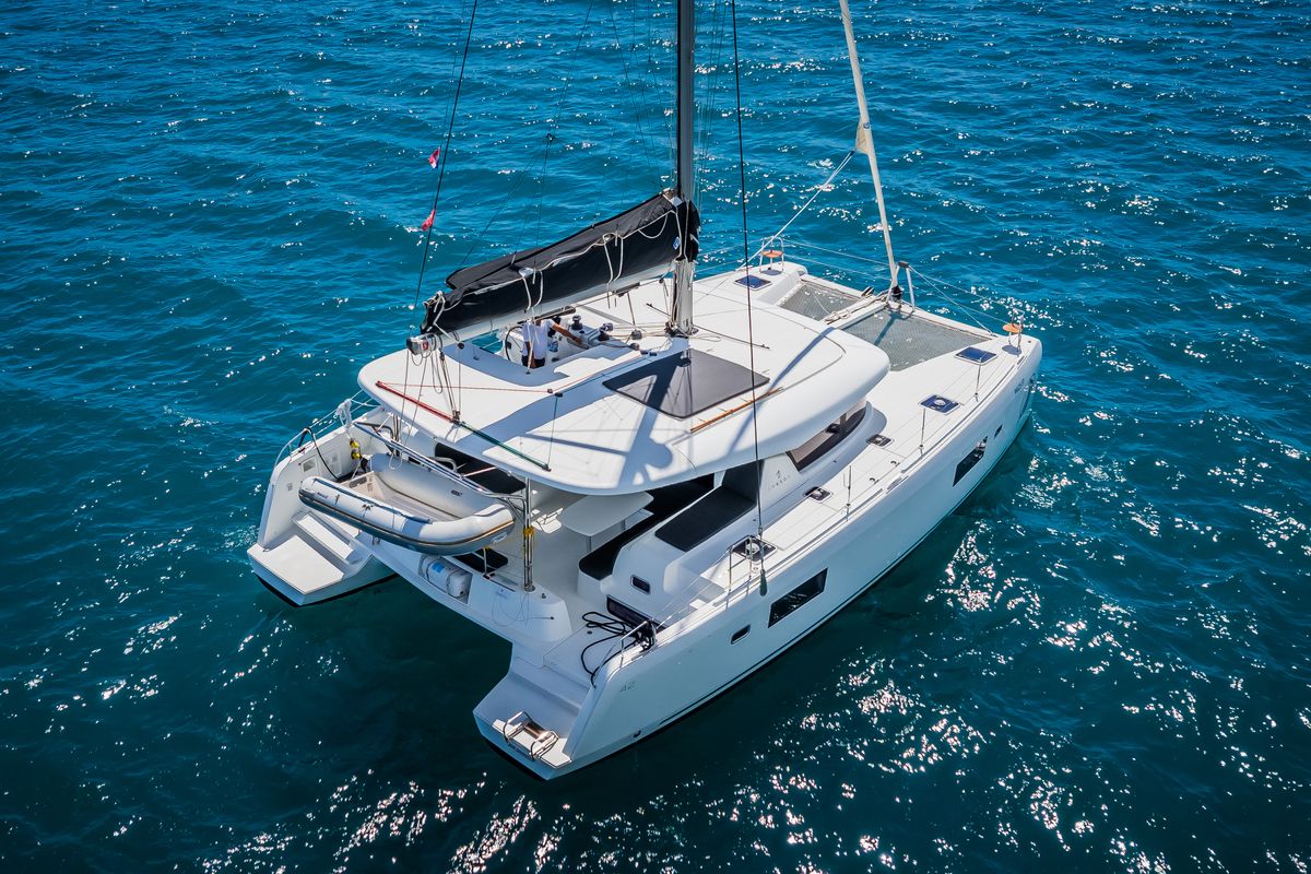 Exterior view of Edita, a Lagoon 42 catamaran at Seget Donji, Croatia