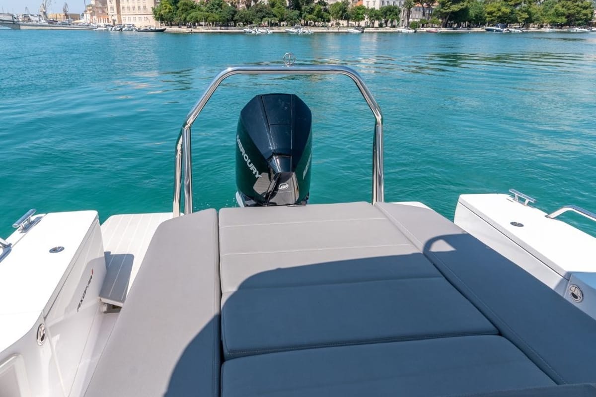 Axopar, a Axopar 28 T-Top motorboat at Grad Trogir, Croatia