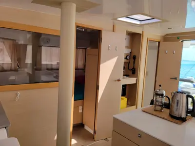 Galley of Ayline 2, a NEEL 47 sailboat at Alameda, United States