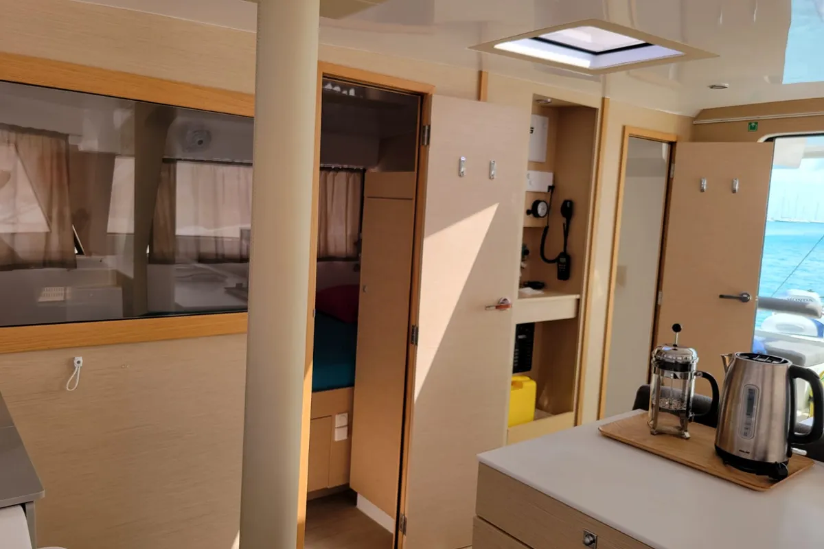 Galley of Ayline 2, a NEEL 47 sailboat at Alameda, United States