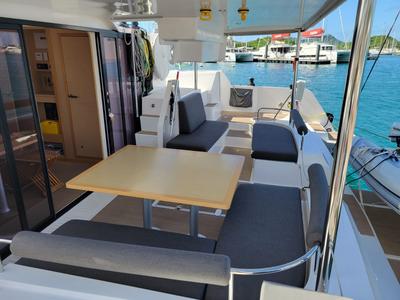 Deck of Ayline 2, a NEEL 47 sailboat at Alameda, United States