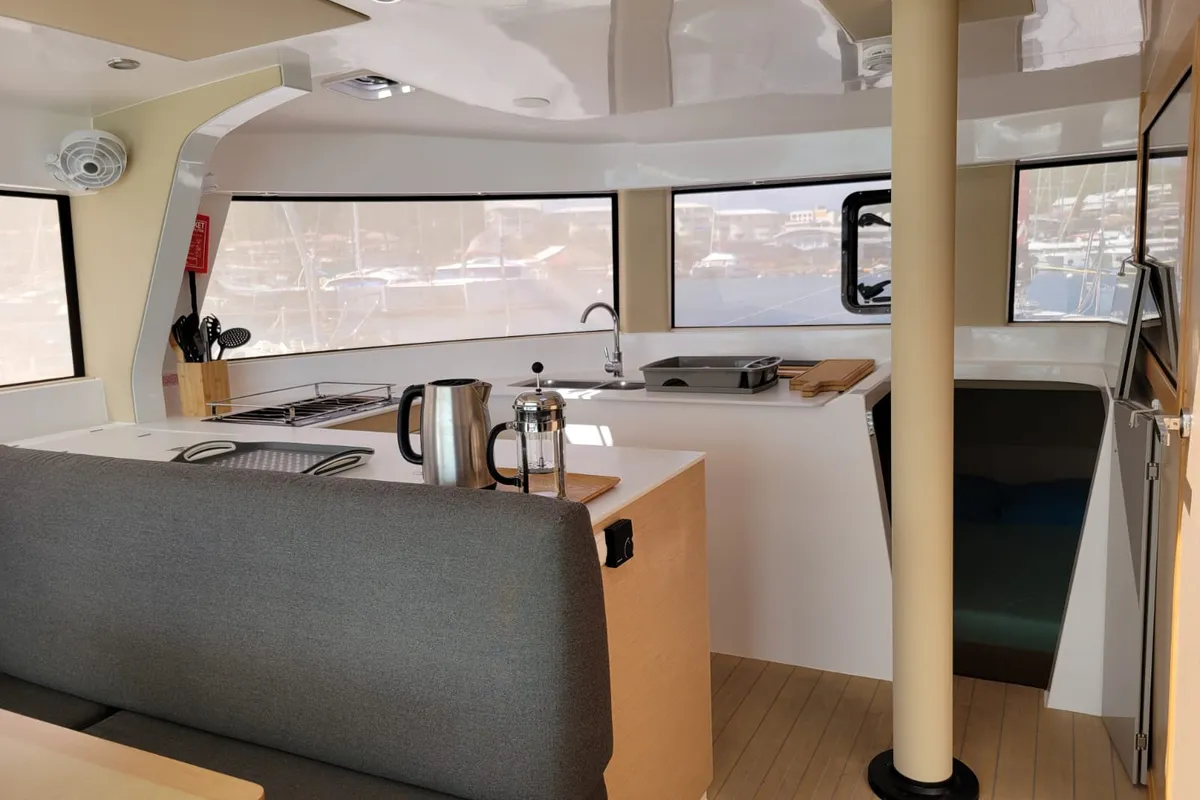 Salon of Ayline 2, a NEEL 47 sailboat at Alameda, United States