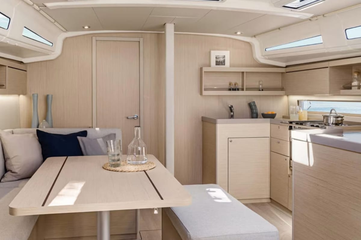 Salon of Sunsail 42 Premium, a Beneteau Oceanis 40.1 sailboat at Road Town, British Virgin Islands
