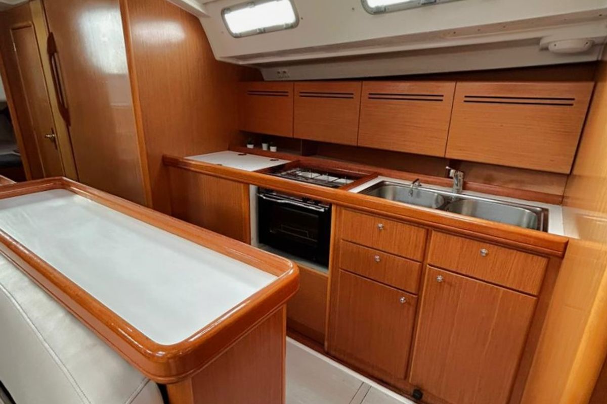 Galley of Fairy, a Beneteau Cyclades 50.5 sailboat at Athens, Greece