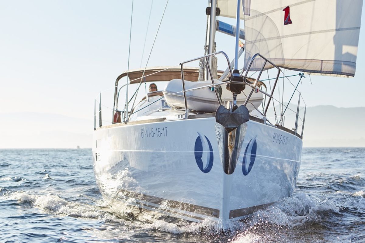 Exterior view of Amistad, a Elan Impression 40 sailboat at Vigo, Spain