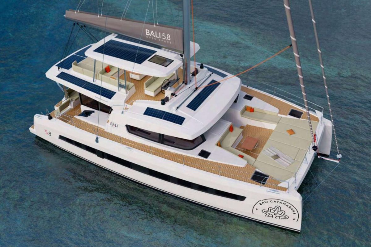 Puma, a Bali 5.8 catamaran at Olbia, Italy