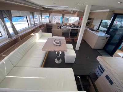 Salon of The Moon, a Lagoon 55 catamaran at Marigot, France