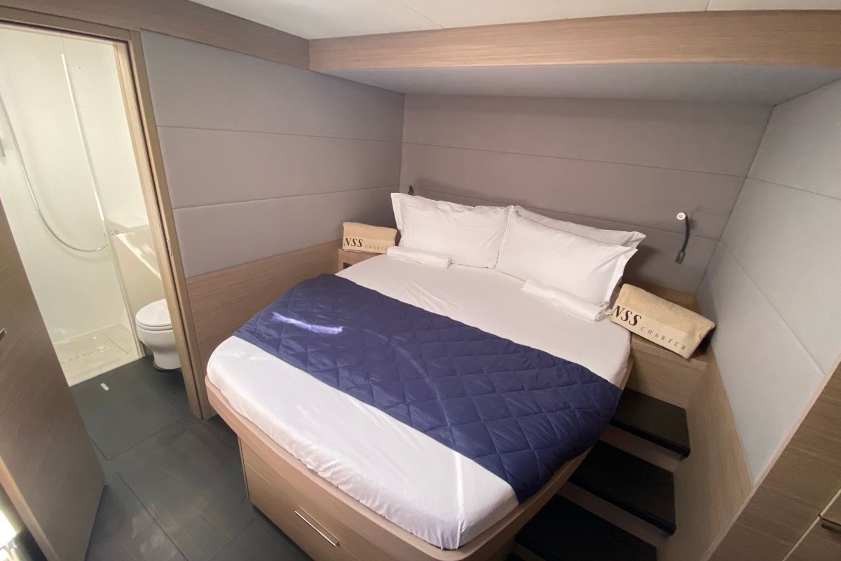Cabin on The Moon, a Lagoon 55 catamaran at Marigot, France