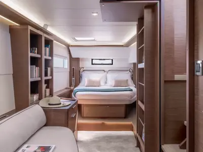 Cabin on Miber Andromeda, a Lagoon 46 catamaran at Fethiye, Turkey