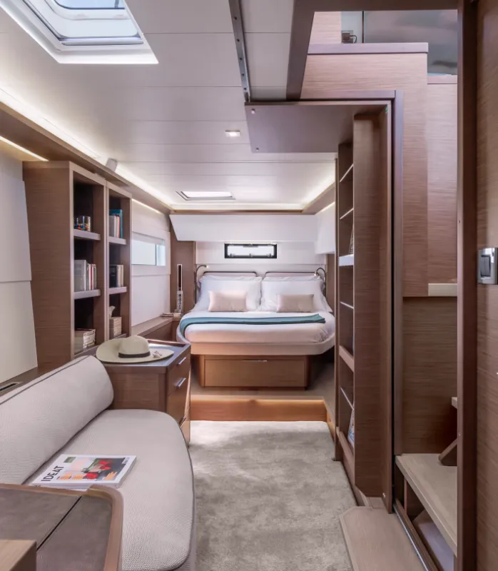 Cabin on Miber Andromeda, a Lagoon 46 catamaran at Fethiye, Turkey