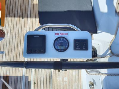 Cockpit of Calando, a Dufour 430 GL sailboat at Grad Kaštela, Croatia