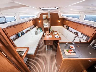 Salon of Charlie, a Bavaria Cruiser 34 sailboat at Punat, Croatia