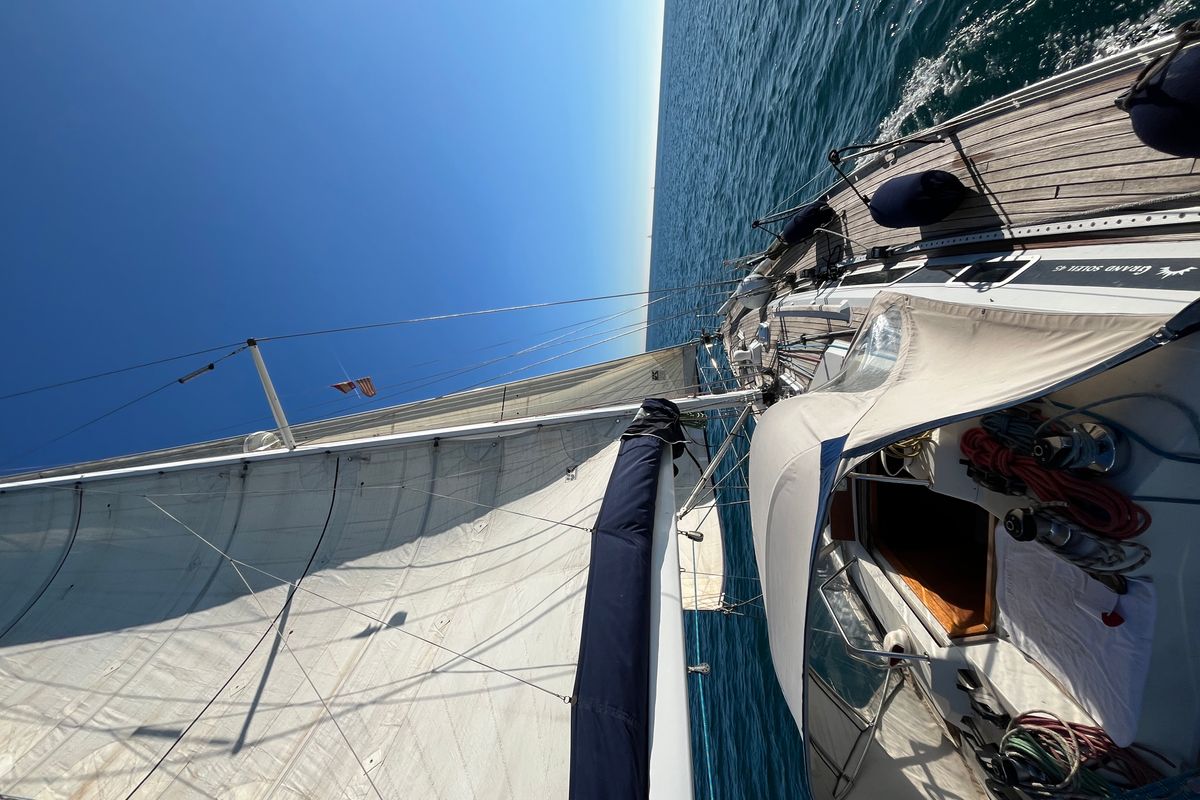 Deck of Classic, a Grand Soleil 45 sailboat at Palamós, Spain