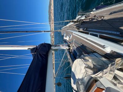 Deck of Classic, a Grand Soleil 45 sailboat at Palamós, Spain