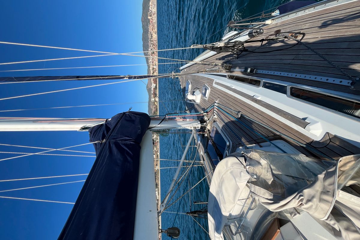Deck of Classic, a Grand Soleil 45 sailboat at Palamós, Spain