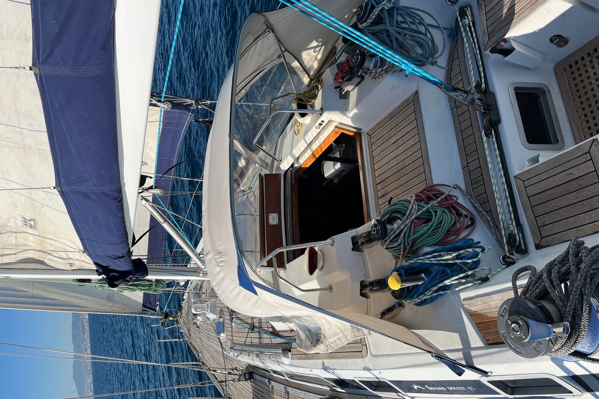 Deck of Classic, a Grand Soleil 45 sailboat at Palamós, Spain