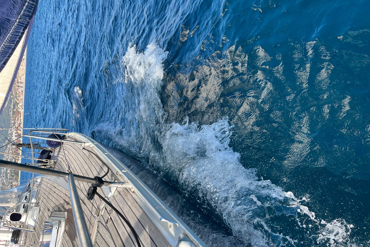 Deck of Classic, a Grand Soleil 45 sailboat at Palamós, Spain