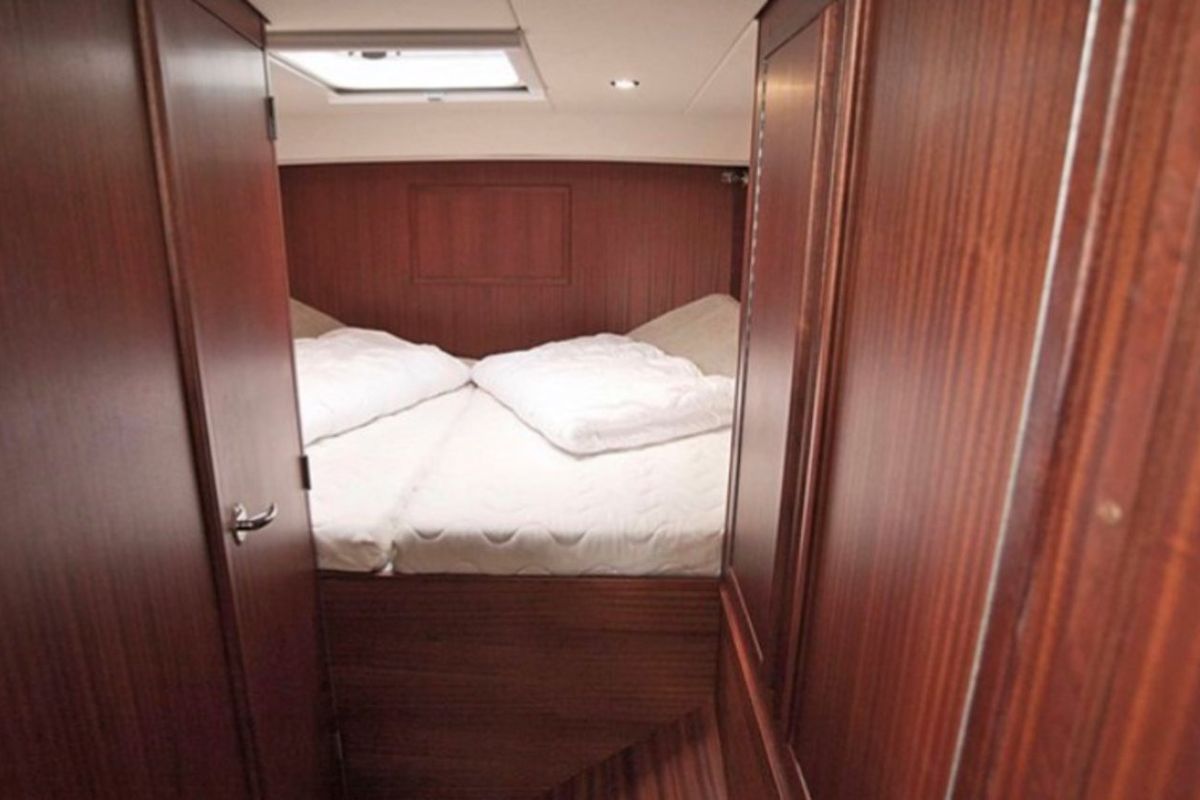 Cabin on Euphoria, a Gulet Holiday 1300 motorboat at Akkrum, Netherlands
