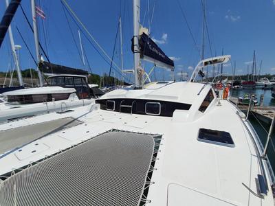 Deck of Melinda Jane, a Island Spirit Yachts Island Spirit 410 catamaran at Mai Khao, Thailand